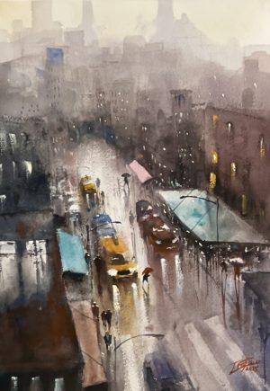 "Looking down"